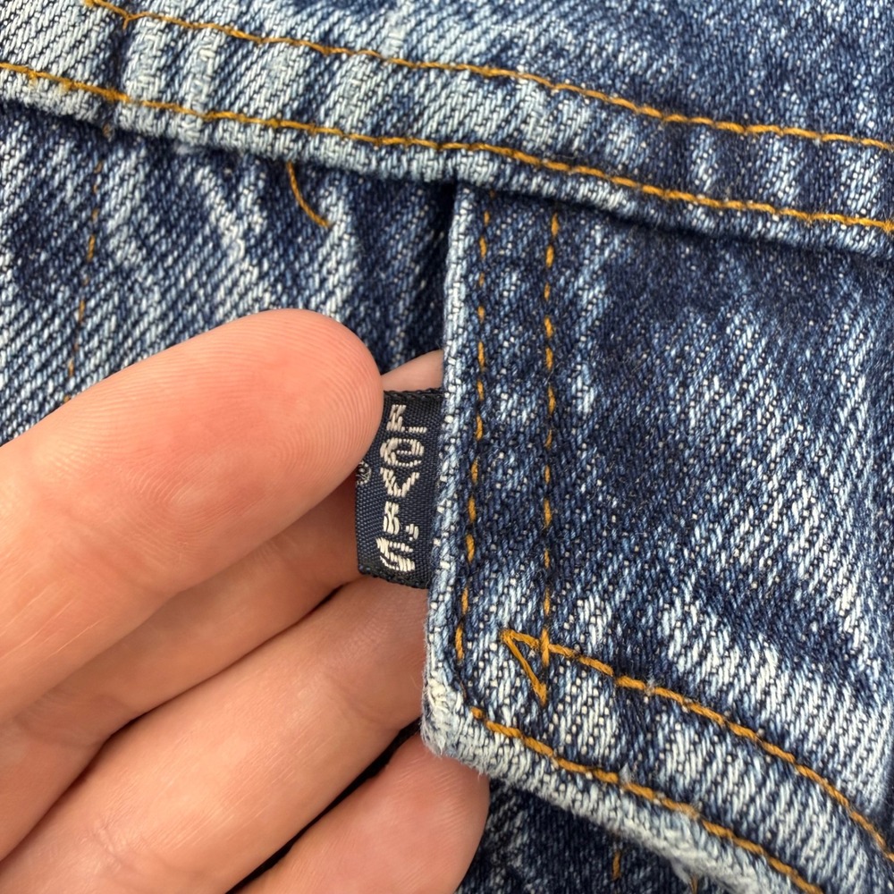 Vintage Levis Mens Medium Denim Trucker Jacket Blue 70507-0219 90s Blue Tab - Picture 8 of 8